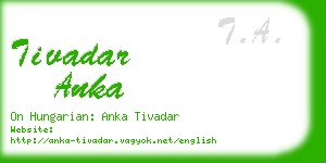 tivadar anka business card